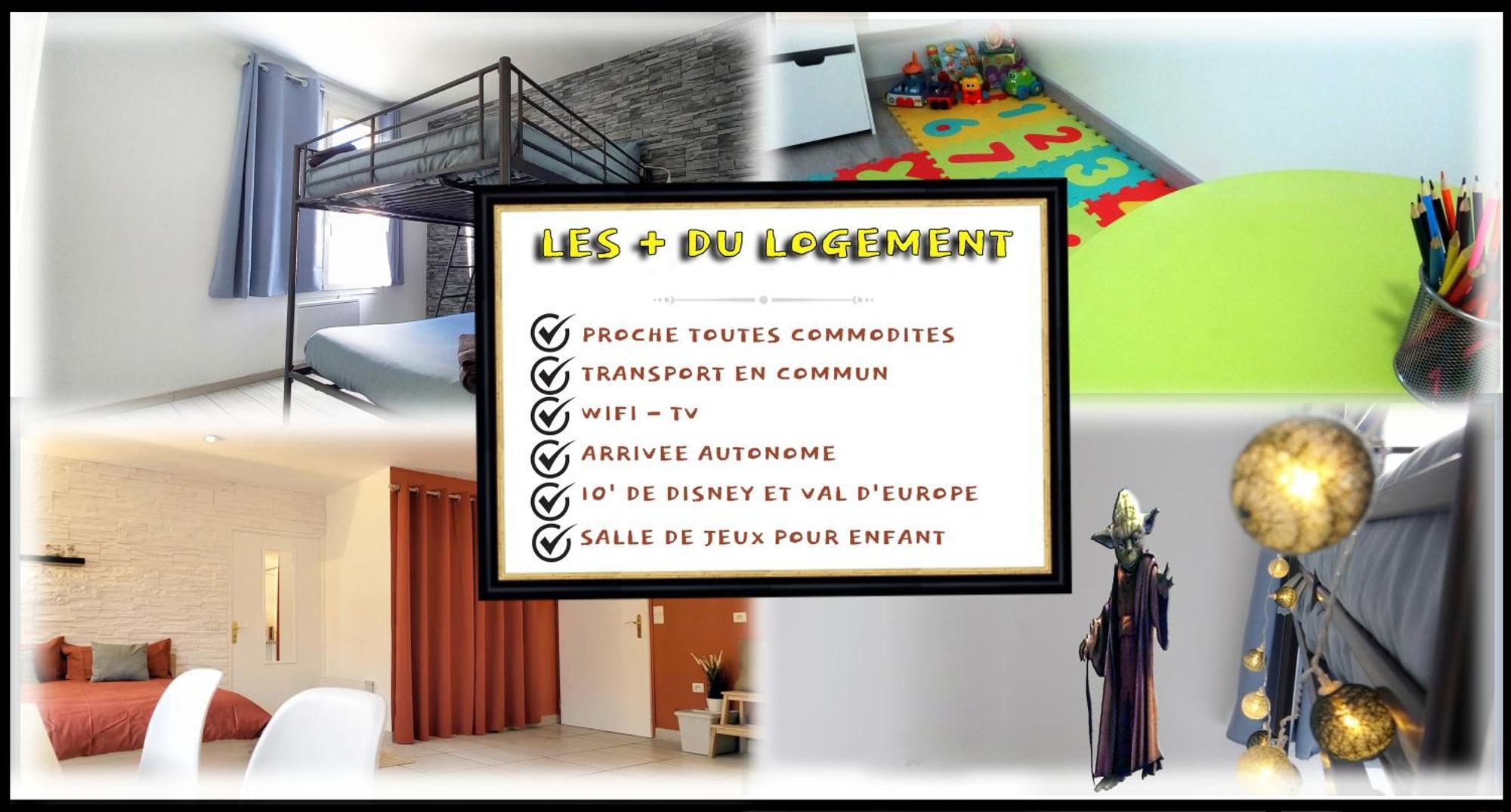 Appartement Avec Salle De Jeux Privee,10Min De Disney Transport En Commun 6 Couchages 尚特洛普恩布里 外观 照片